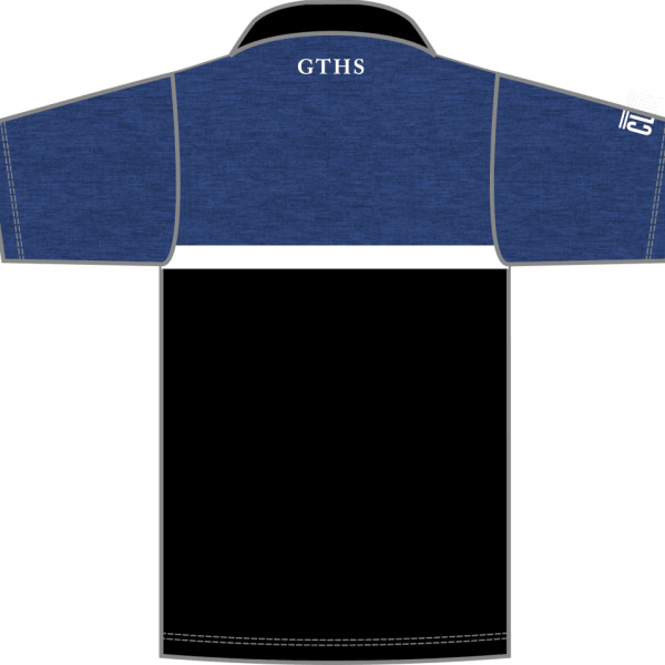 CLIQ POLO CUSTOM BLACK/BLUE — MENS- GLENDALE TECH -ALLOW 6 WEEKS LEAD TIME