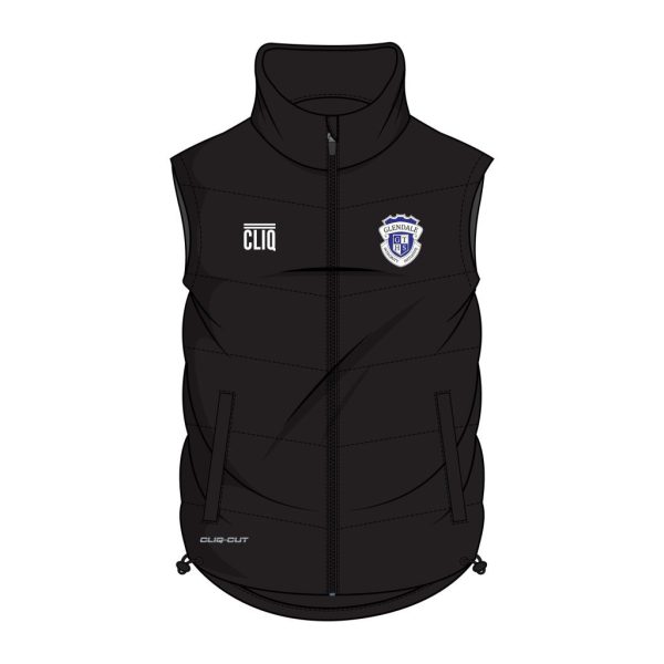 Black Fleece lined padded vest — GLENDALE TECH - ALLOW 6 WEEKS LEAD TIME