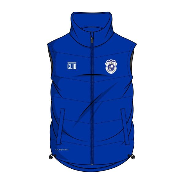 CLIQ Blue Fleece lined padded vest — GLENDALE TECH - ALLOW 6 WEEKS LEAD TIME