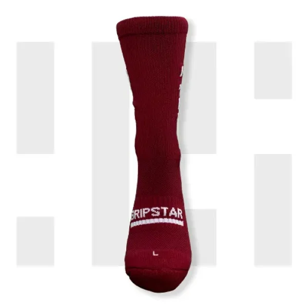 MAROON CREW SOCK - GRIP STAR