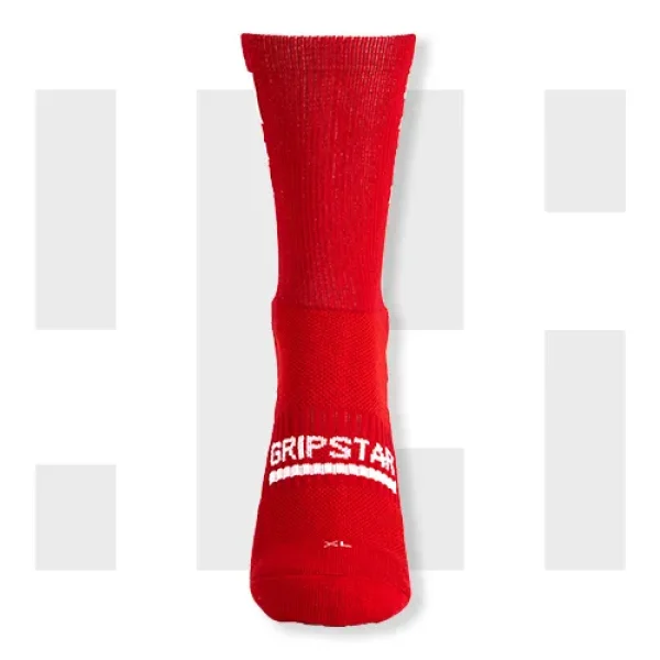 RED CREW SOCK - GRIP STAR