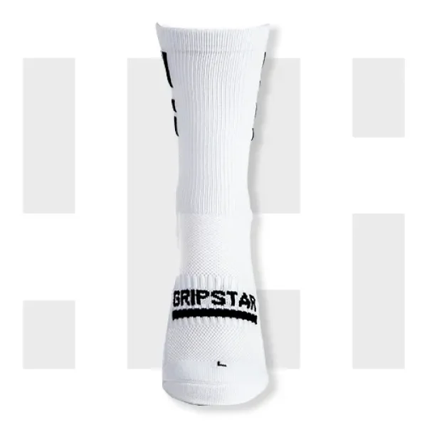 WHITE CREW SOCK - GRIP STAR