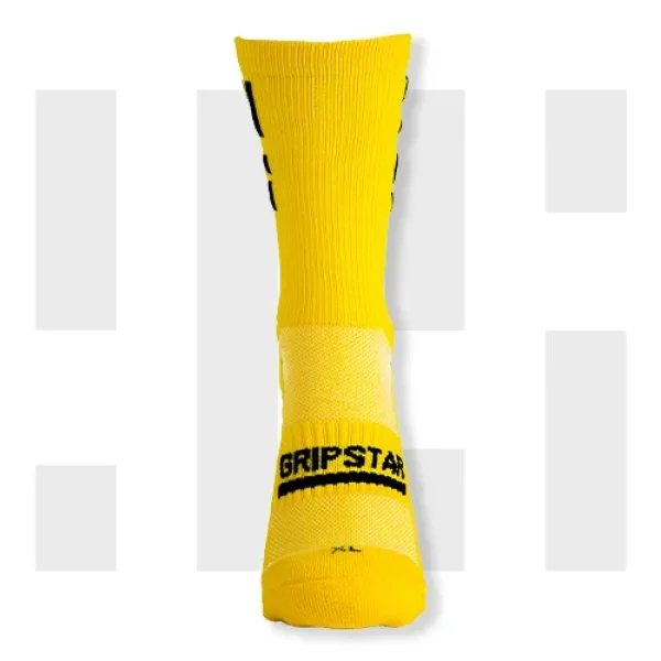 YELLOW CREW SOCK - GRIP STAR