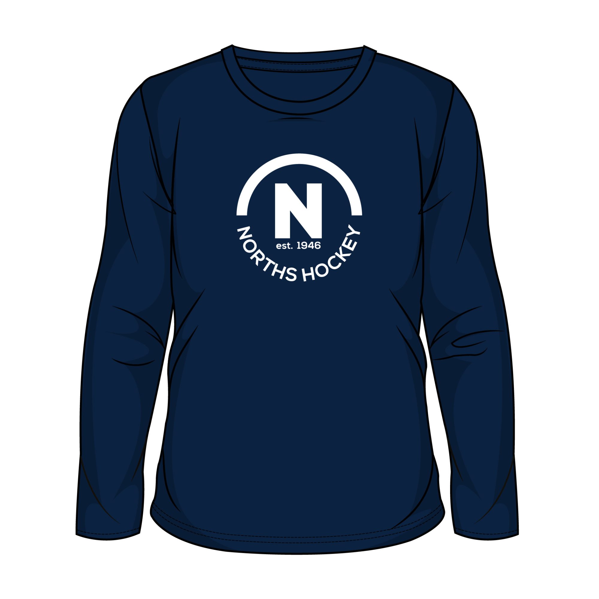 AS Colour Base Long Sleeve - navy - Norths Hockey - Sportsclique Shop