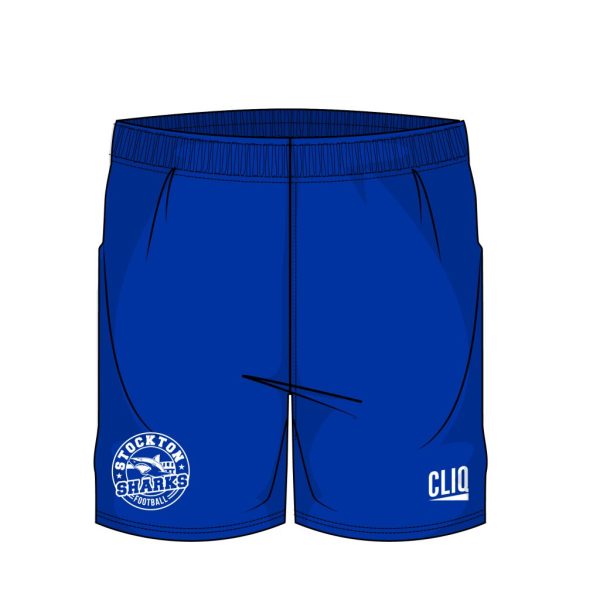 Cliq blue shorts with club logo - Stockton Sharks