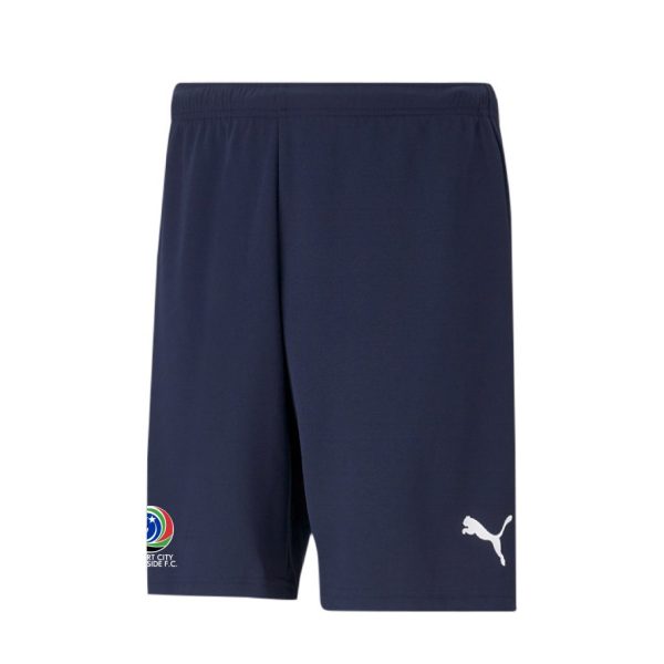 Team liga woven short Peacoat-open pockets-shorter length short with logo
