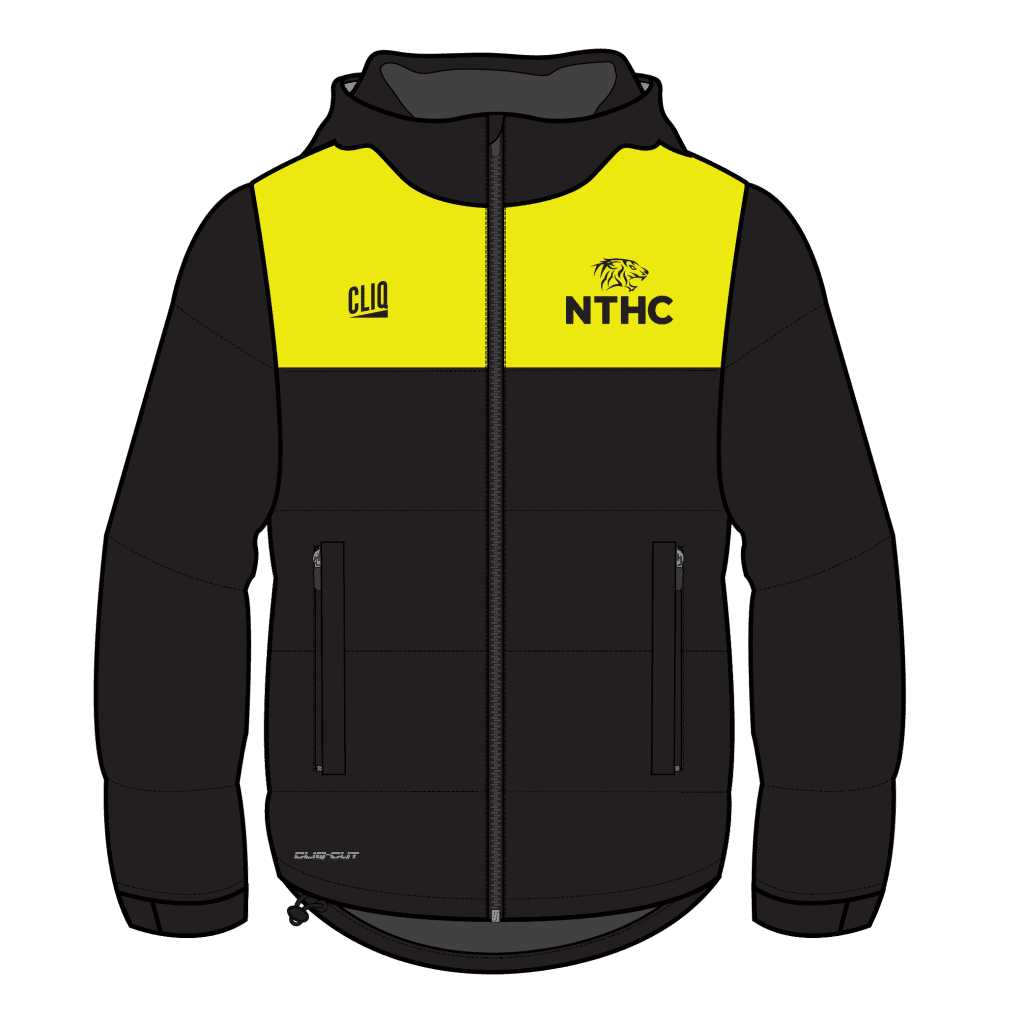 Sublimated PADDED JACKET YELLOW CHEST PANEL LINED 6 WEEKS— TIGERS HC