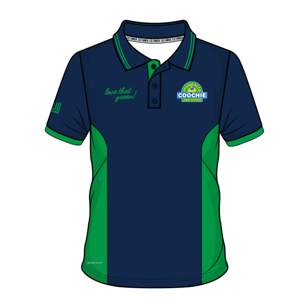 Coochie navy/green panel polo