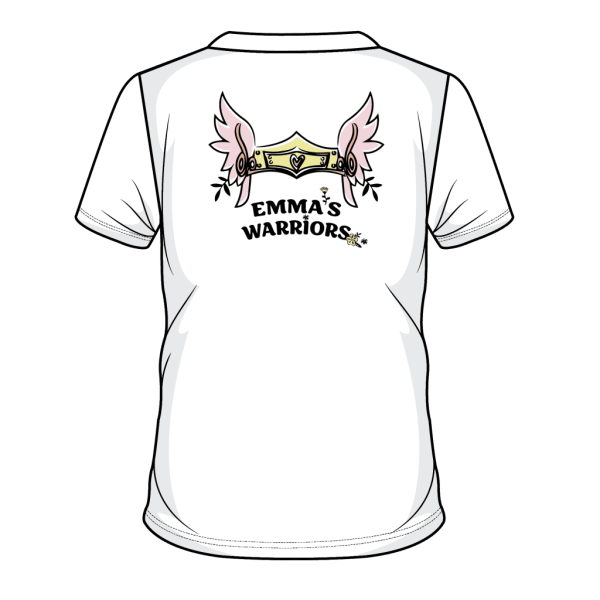 White tee ADULT sizes - Emma's Warriors