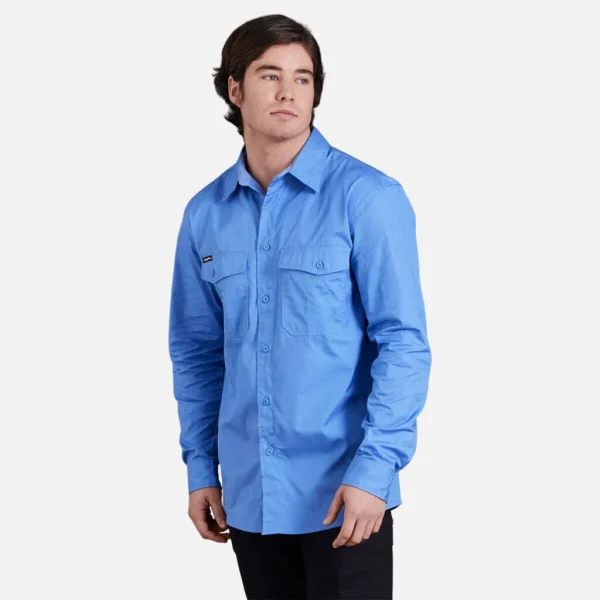 WORKCOOL 2 LIGHTWEIGHT RIPSTOP LONG SLEEVE WORK SHIRT - SKY BLUE