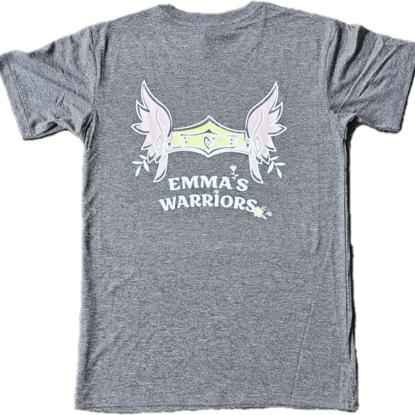 GREY ACTIVE TEE (Poly Fabric) ADULT sizes - Emma's Warriors