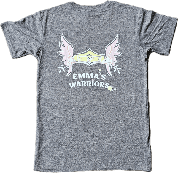 GREY ACTIVE TEE (Poly Fabric) ADULT sizes - Emma's Warriors - Image 2