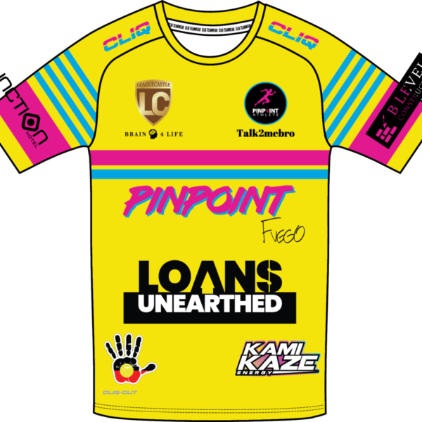 SC1004 RAGLAN SLEEVE JERSEY_PINPOINT 2026 YELLOW_FRONT Yellow Jersey - Pinpoint Athlete - 6 Weeks Delivery