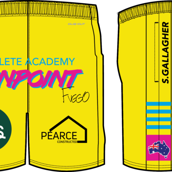 SC1141 TRAINING SHORT_PINPOINT YELLOW_BACK Yellow Shorts - Pinpoint Athlete-6 Weeks Delivery