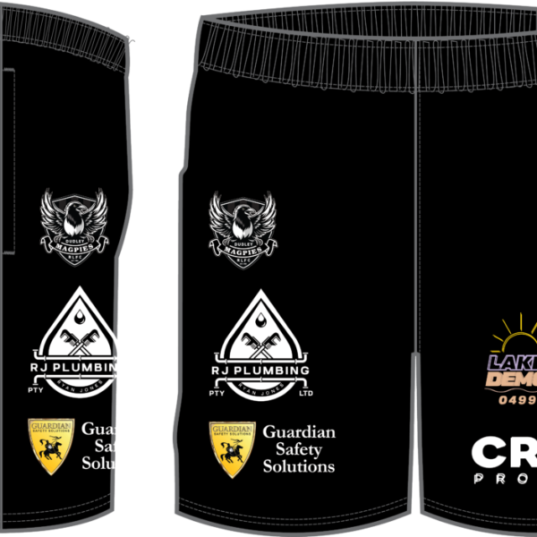 Dudley Magpies Training Shorts Mens - 6 WEEK DELIVERY