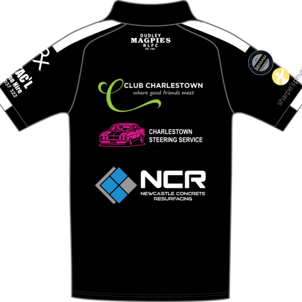 SC1007M RAGLAN SLEEVE POLO_DUDLEY MAGPIES RLFC 1st GRADE 2026 back Dudley Magpies Club Polo Mens - 6 WEEKS DELIVERY
