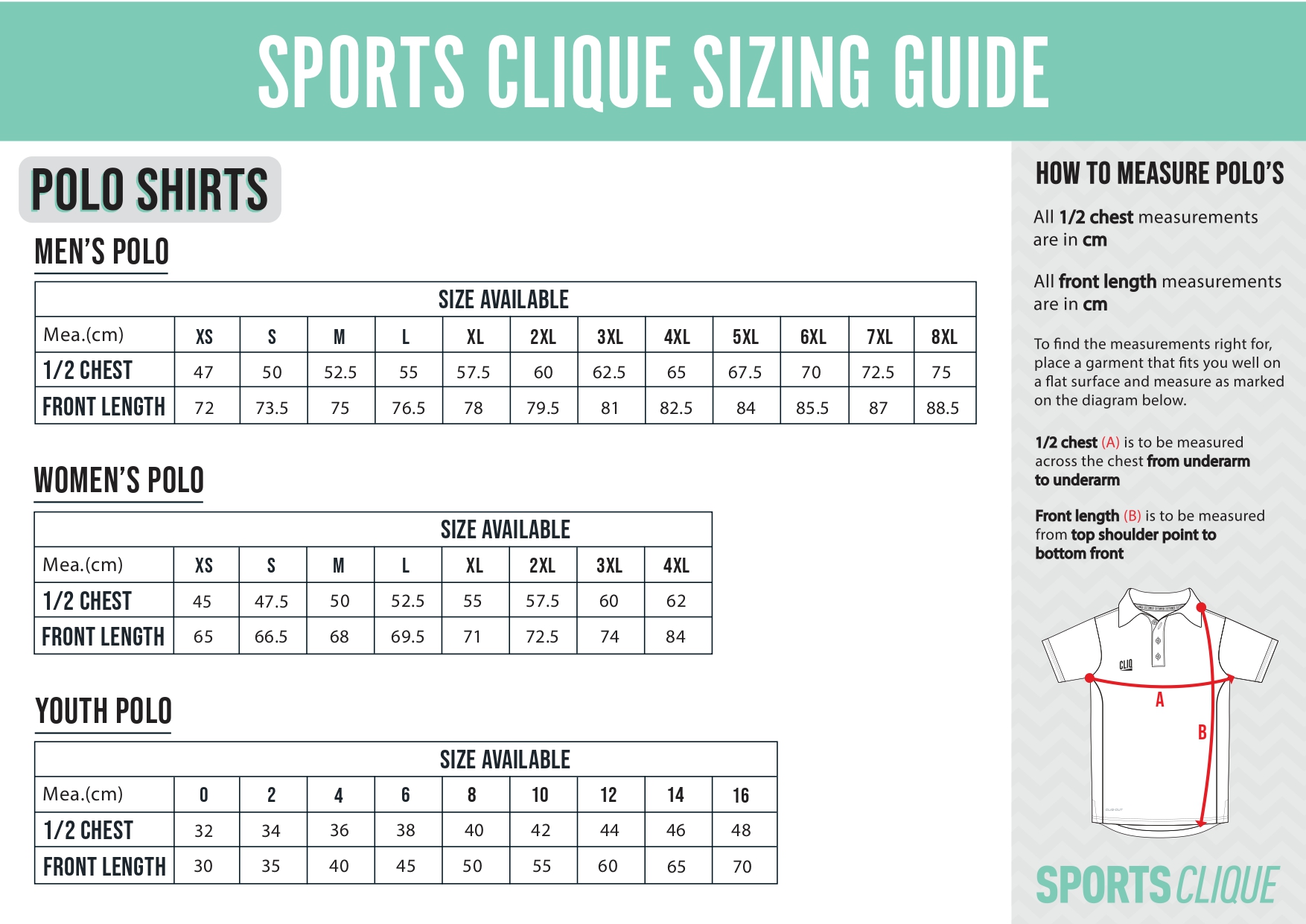 Sizing 3 SPORTS CLIQUE POLO SHIRTS SIZING CHART page 0001