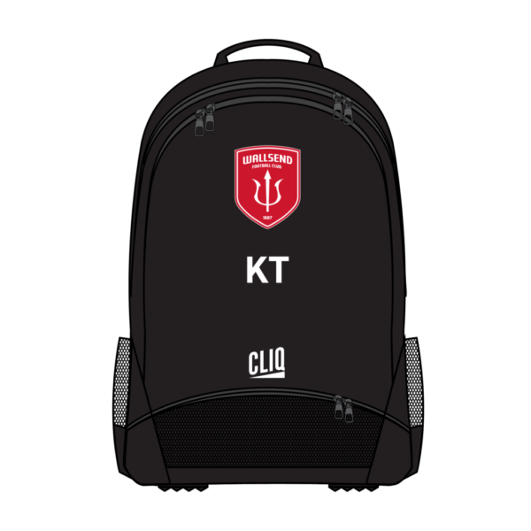 WALLSEND FC WEB IMAGES-05 WALLSEND-CLIQ back pack BLACK