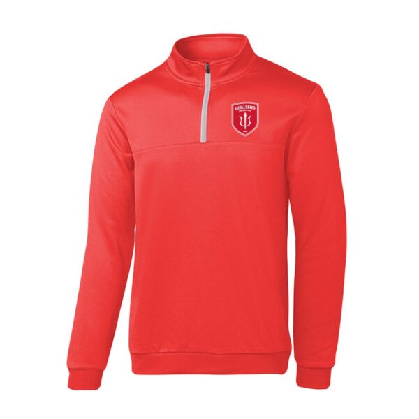 WALLSEND FC_RED JACKET CIGNO RED 1/4 ZIP TOP + LOGO - Wallsend FC