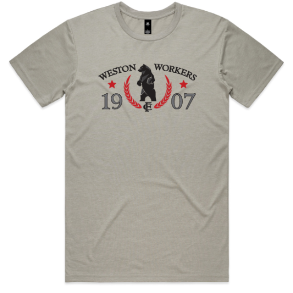 Weston FC - AS Staple Tee LIGHT GREY- '1907 BEAR' - 10/14 days - Weston FC