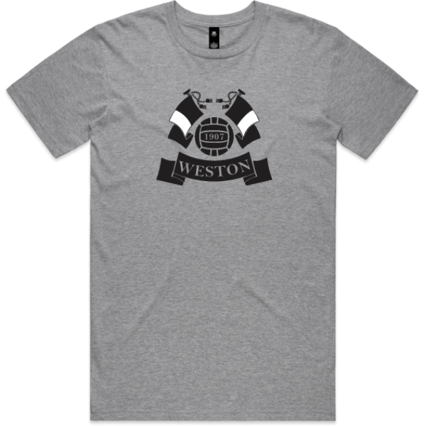 Weston FC - AS Staple Tee GREY MARLE - 'FLAGS & BALL' - 10/14 days - Weston FC