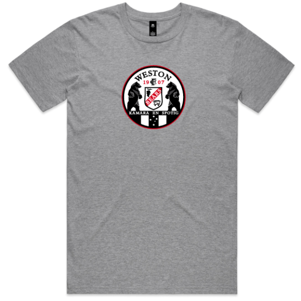 Weston FC - AS Staple Tee GREY MARLE - 'ROUND LOGO LARGE' - 10/14 days - Weston FC