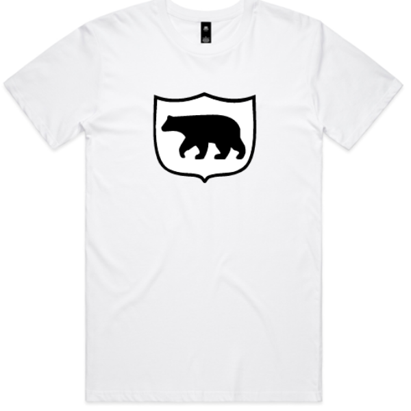 Weston FC - AS Staple Tee WHITE- 'SHIELD + BEAR' - VARSITY PRINT' - 10/14 days - Weston FC