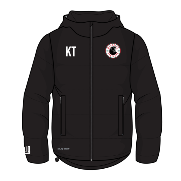 Padded Jacket Front WESTSIDE PANTHERS WEB IMAGES-03 Westside Panthers - Padded Jacket with Initials (custom product 6 weeks)
