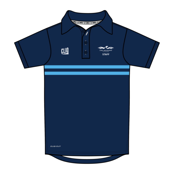 LAKE MACQUAIRE HS WEB IMAGES-04 Lake Macquarie High - STAFF CLIQ Custom Polo: Sky blue stripe-ALLOW 6 WEEKS