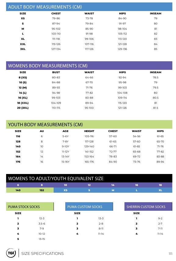 PUMA Size Guide PUMA Size Guide