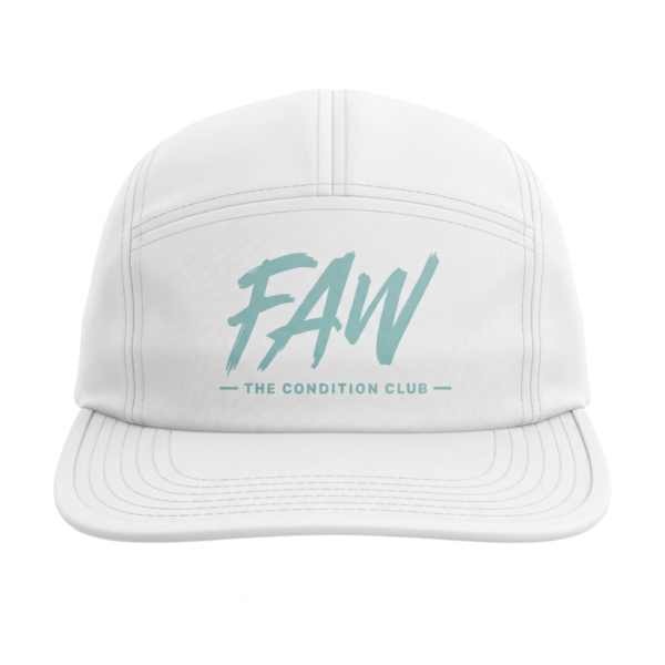 FAW Tech performance cap - White with Sage Green Logo