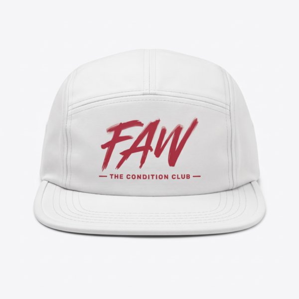 FAW Tech performance cap - White with Red Logo